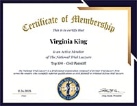 Certificate of Membership | Top 100 | The National Trial Lawyers